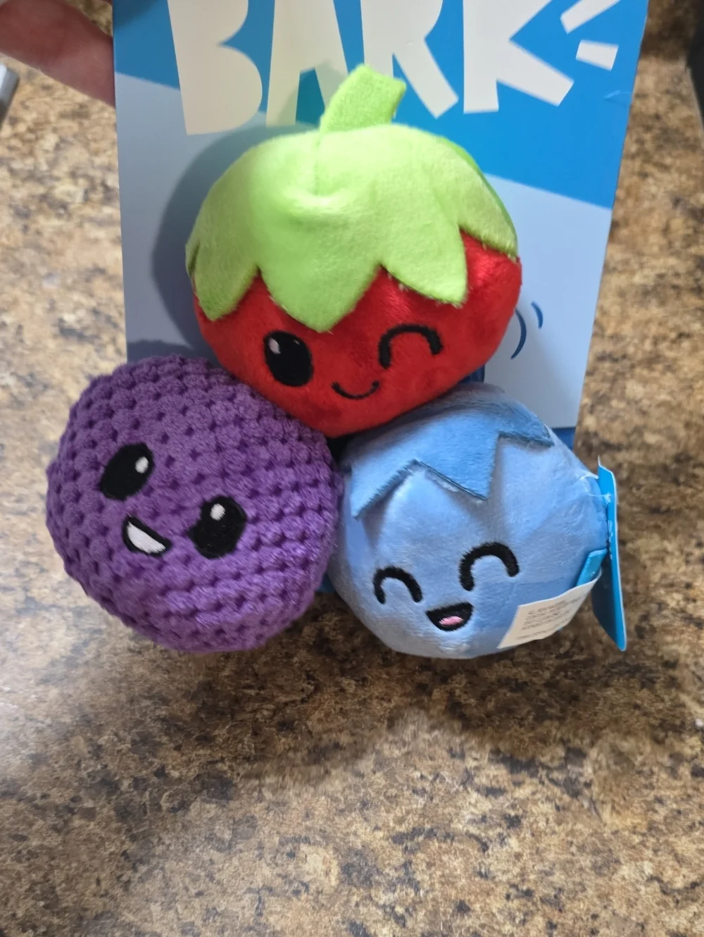 Bark Wild Berry Bunch Plush Fruit Squeak Dog Toy Trio -  NWT  XS-S 0-20 Pounds‎